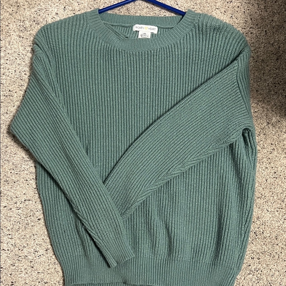 Woven Heart Men's Teal Crewneck Sweater